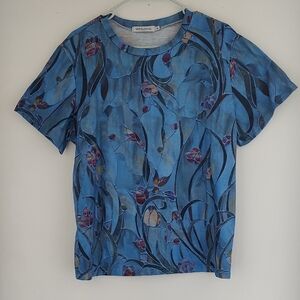 Misslook Blue Floral T-Shirt